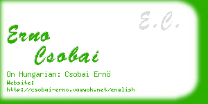 erno csobai business card
